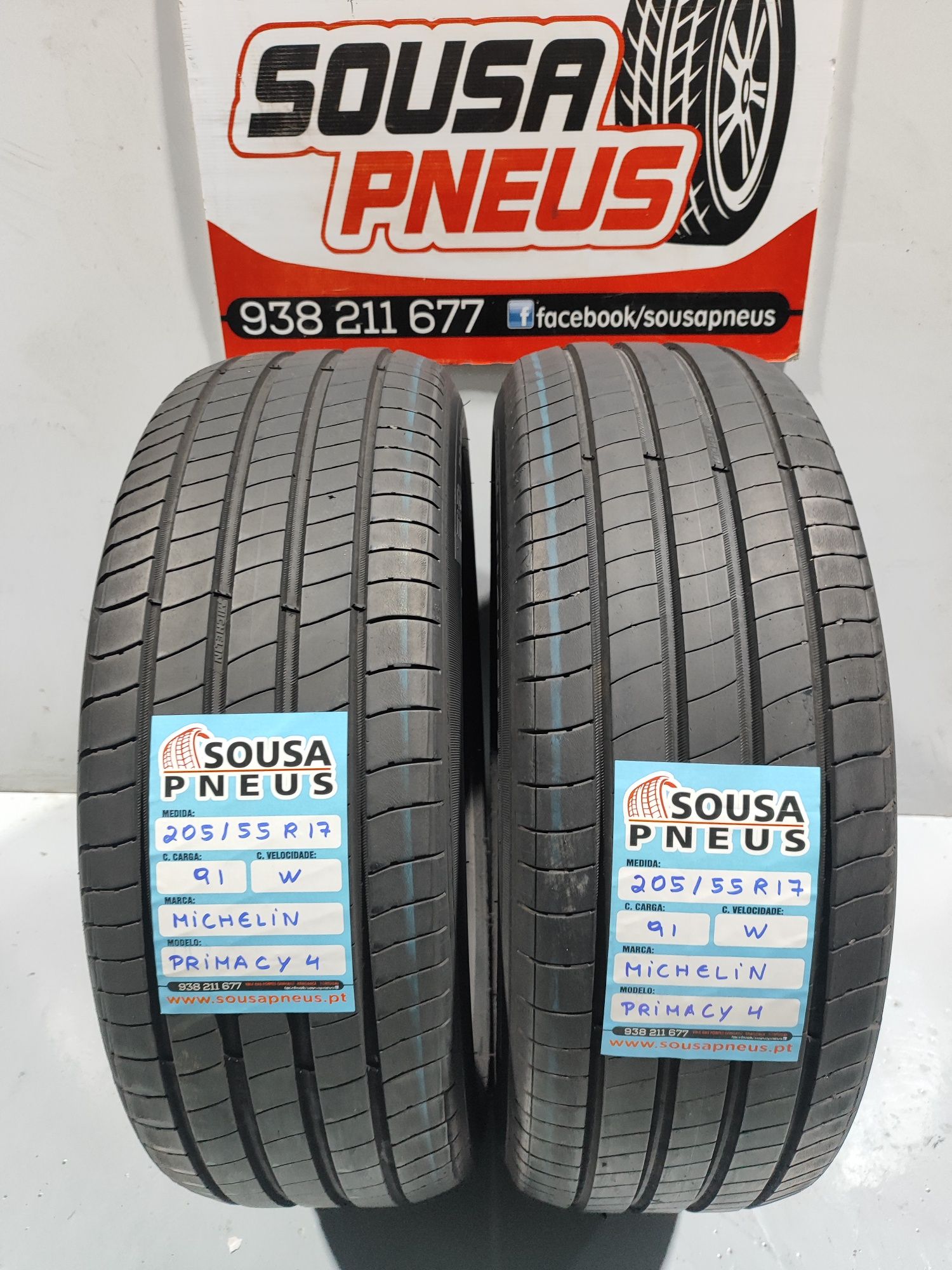 2 pneus semi novos 205-55R17 Michelin - Oferta dos Portes