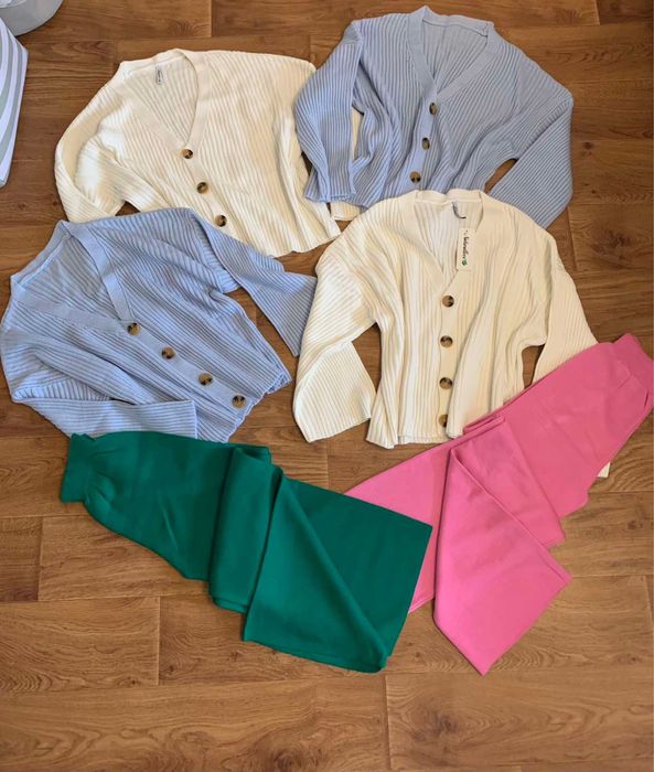 Трикотажный жакет кофта трикотажные брюки