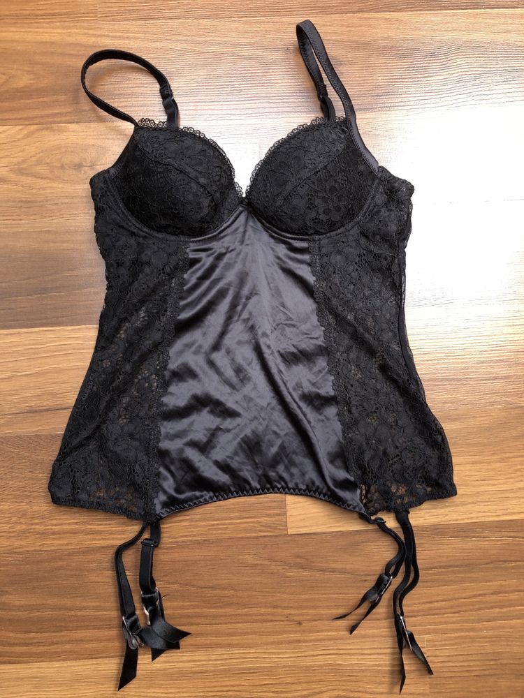 Body gorset koronkowy czarny Tezenis rozmiar XS/S