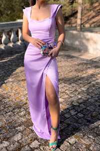 Vestido cetim lilás