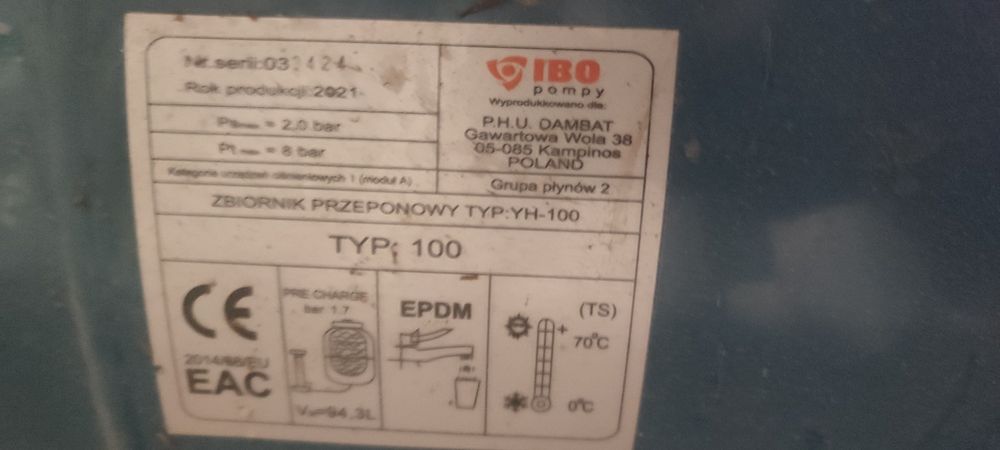 Nowy Hydrofor IBO 60 L Pompa samossąca kompresor