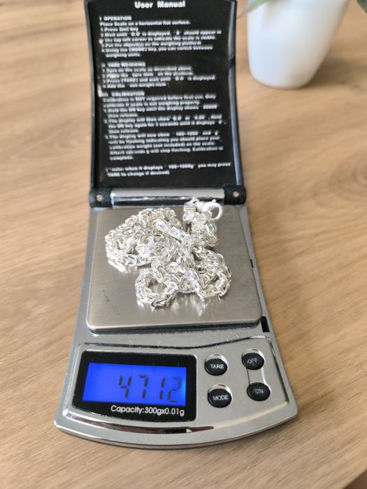 Srebrny łańcuszek splot królewski 47.12g 55cm