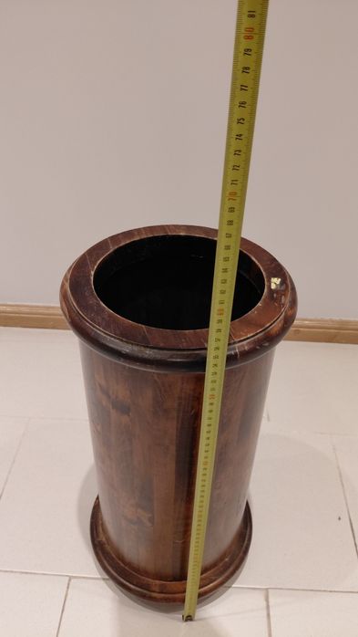 Porta guarda-chuvas cilindro (madeira maciça) 26x26x55cm alt