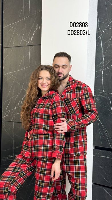 Чоловіча піжама / тепла піжама фланель / парні піжами