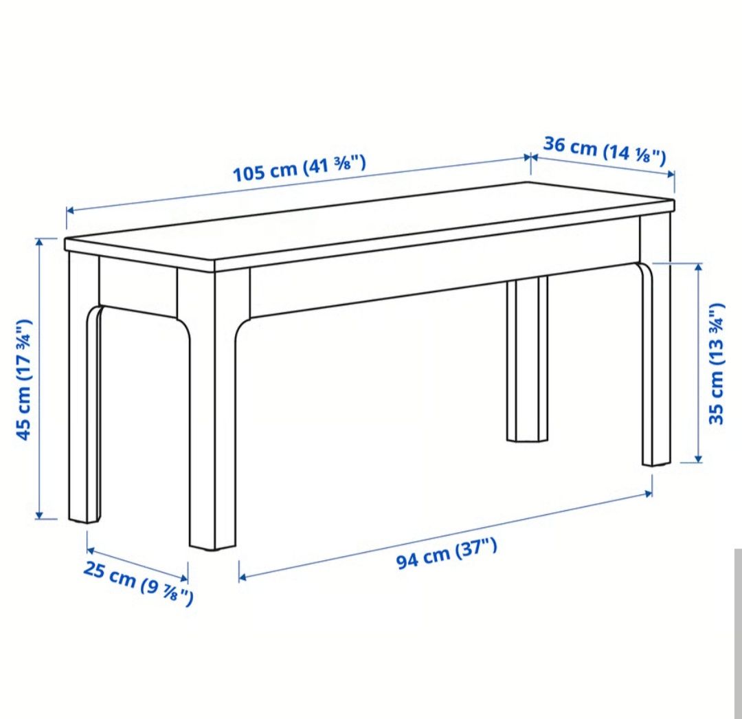 2 Bancos EKEDALEN IKEA com almofada