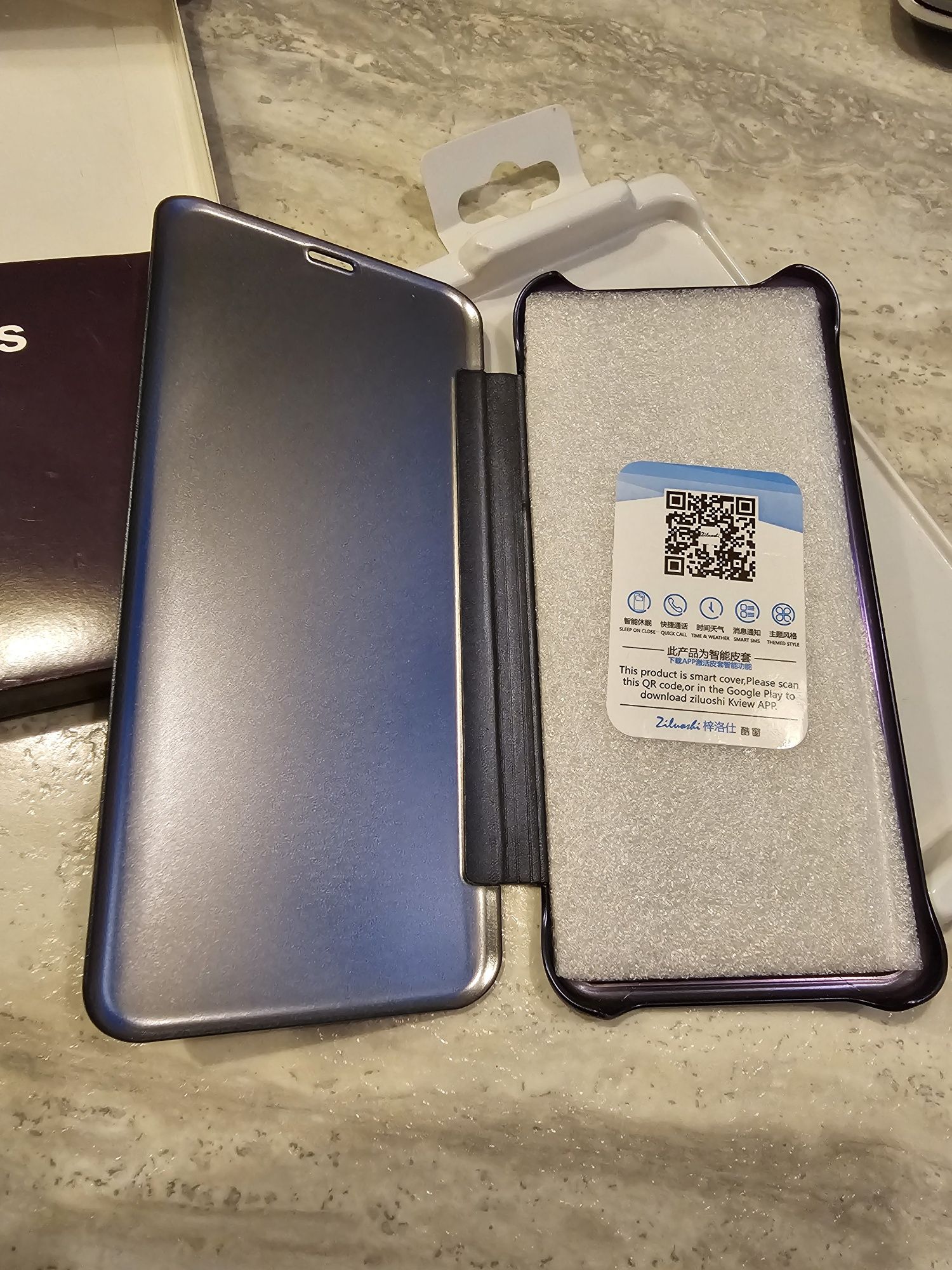 Galaxy S8+ S8 plus etui z klapką clear S view cover fiolet granat