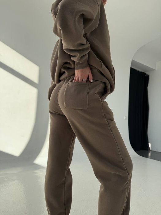 Спортивний костюм на флісі жіночий Мокко Шоколад S,M,L на зиму