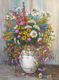 картина натюрморт квіти 30х40см полотно олія