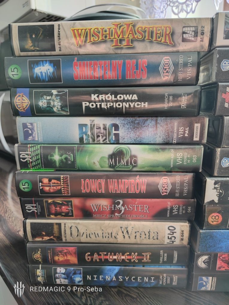 Zestaw filmów VHS PL  horrory horror