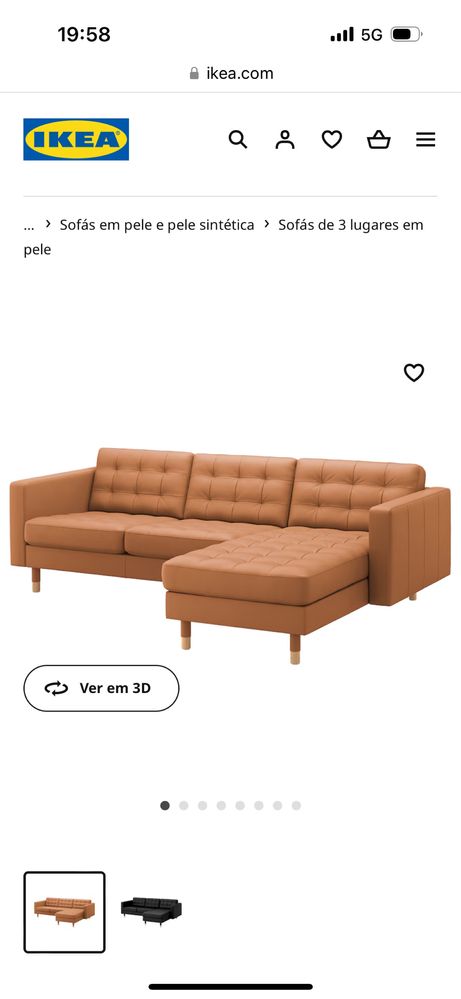 Sofa IKEA | LANDSKRONA | 3 lugares e chaise longue