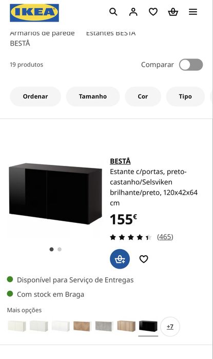 Vendo movel ikea preto com portas brilhante