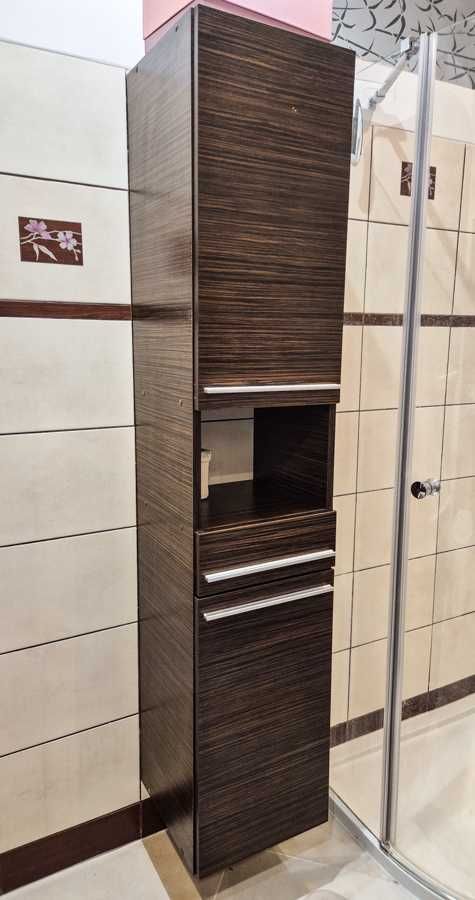 Meble łazienka. słupek z KOSZEM, szafka z UMYWALKĄ, wisząca, 3 półki