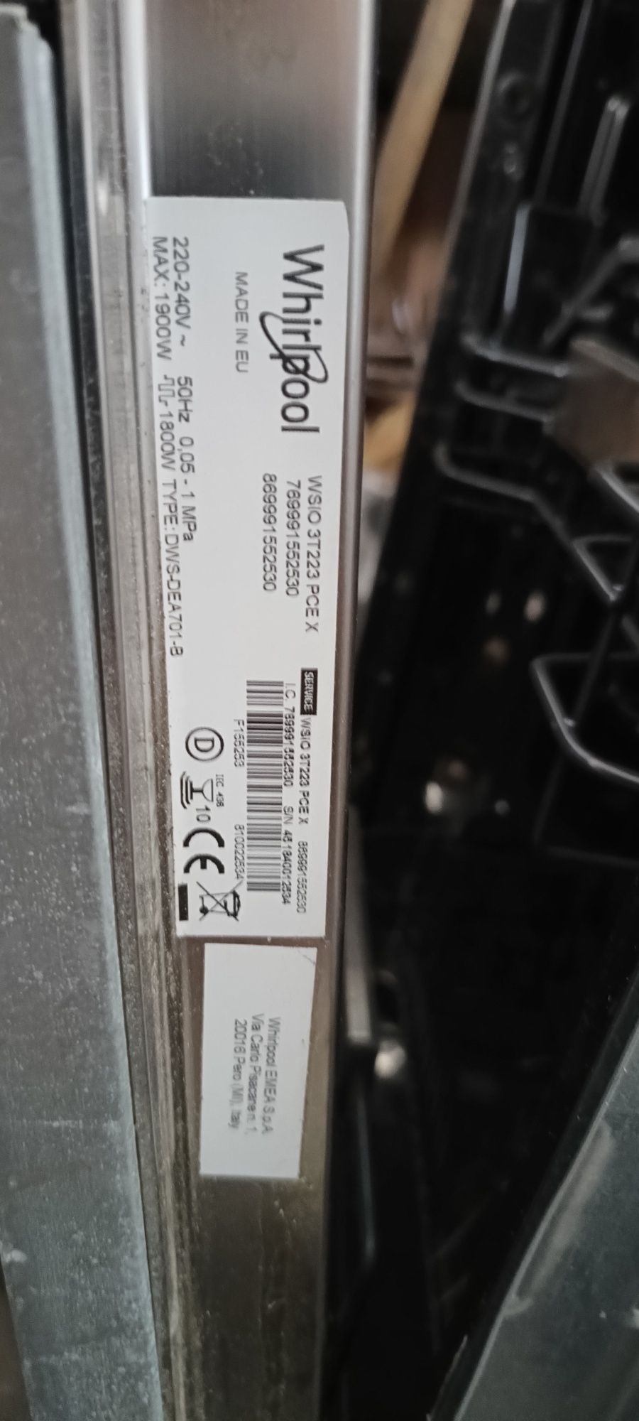 Zmywarka Whirlpool Indesit Hotpoint 45 cm na części