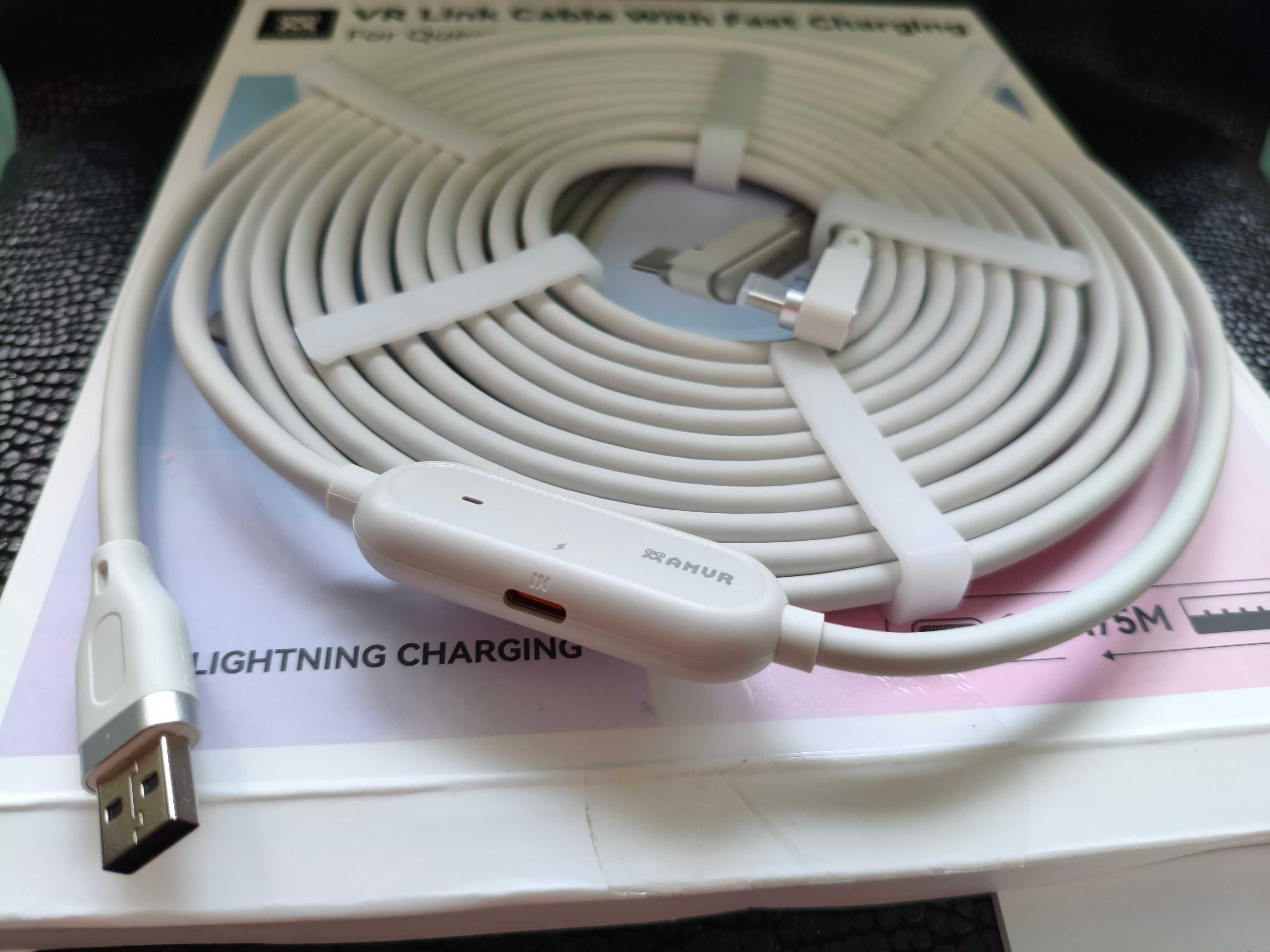 AMVR Link Cable USB3.2 gen1 New! Кабель з зарядним портом Meta Quest 3