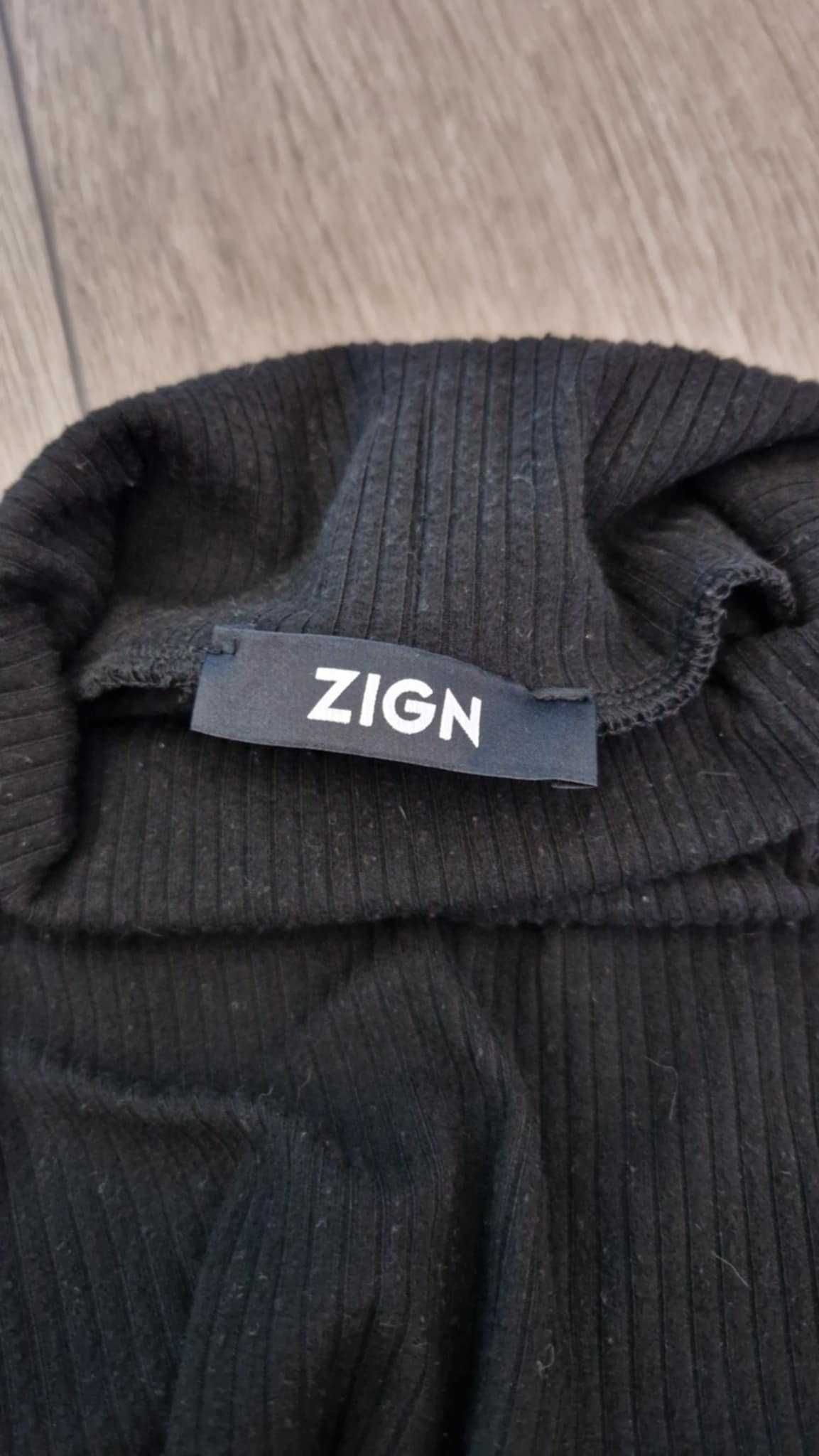 Czarna długa sukienka • z golfem • długi rękaw • ZIGN 36/S