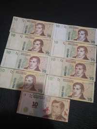Banknoty peso Argentyna zestaw