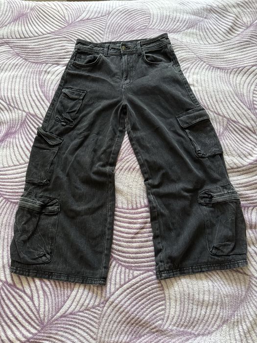 Джинсы cropp карго широкие у2k оверсайз унисекс