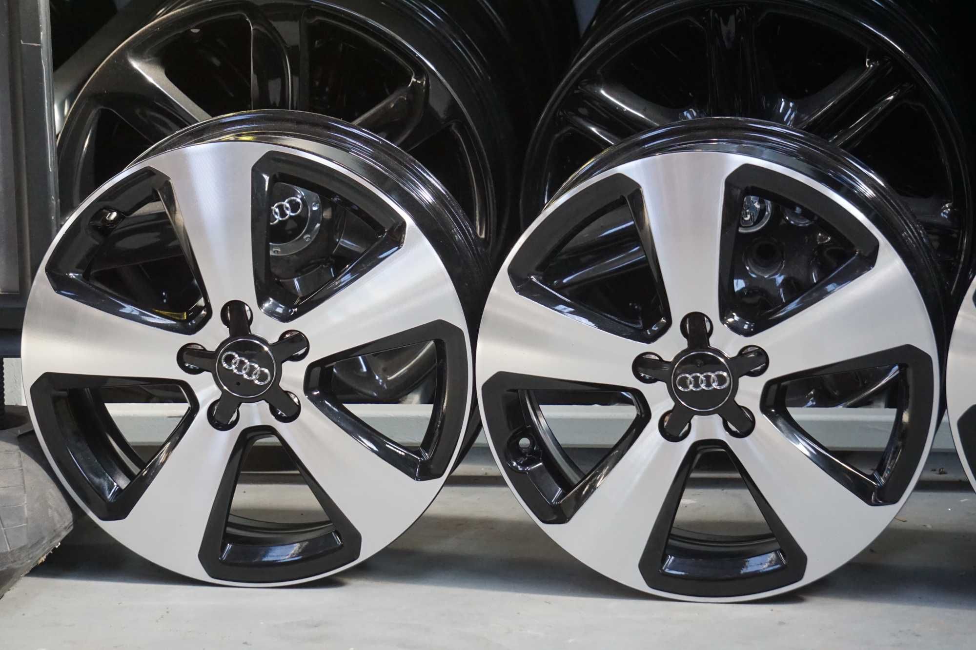 Alufelgi Audi 6Jx17" et48 5x112 cb57,1mm czarne i cnc, duzy dekiel