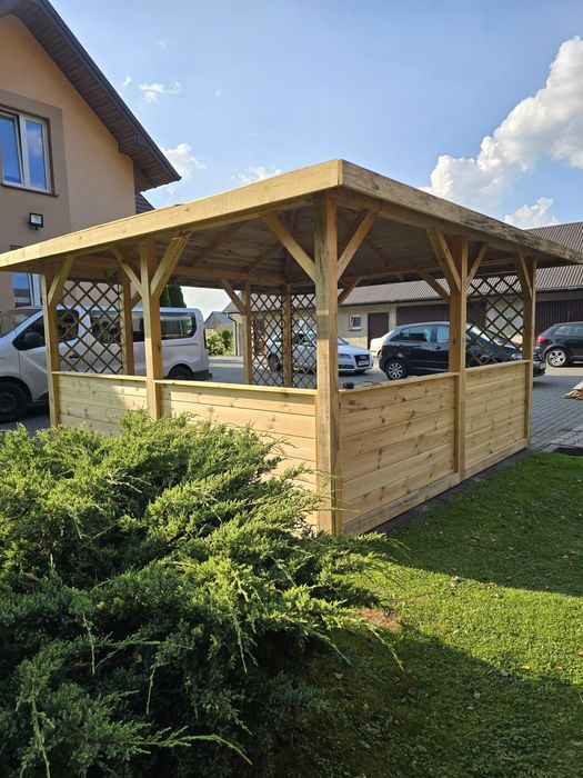 Altanka ogrodowa, 4x4m Montaż, Malowanie, Pokrycie dachu w cenie