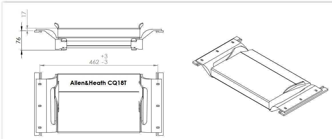 Uchwyty uszy - Allen & Heath CQ18-T CQ12-T do rack 19' +17mm rackmount