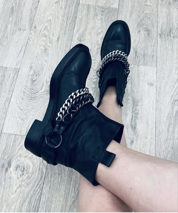 Ботинки челси броги мюли сапоги zara attizzare цепь кожа натуральная