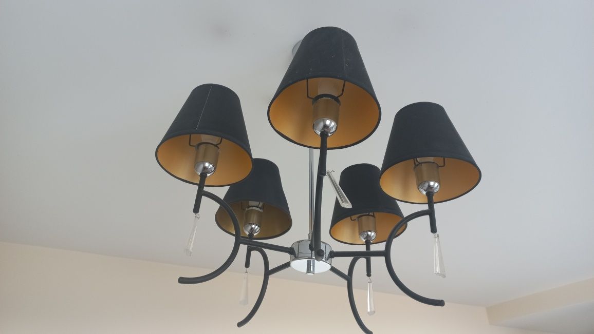 Komplet-Lampa wisząca/żyrandol i kinkiet plus żarówki