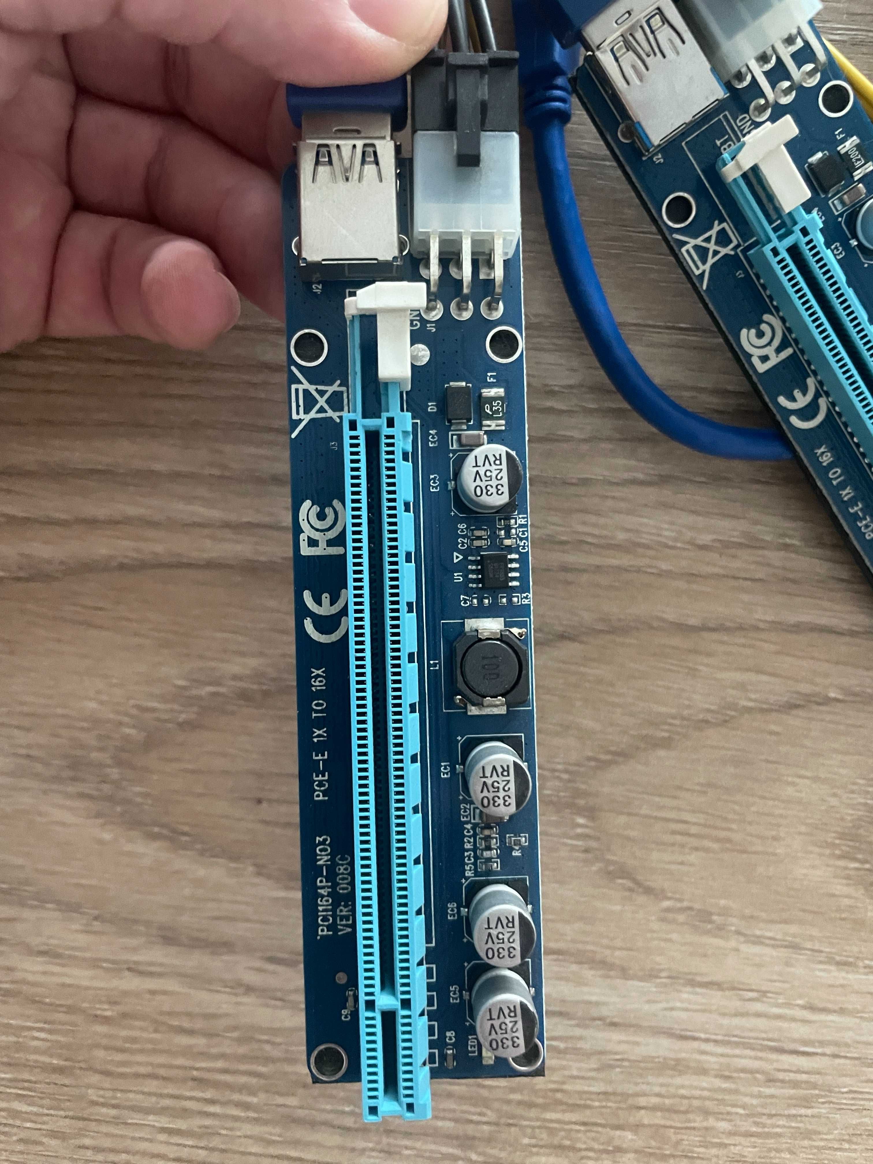 Riser PCI-E 008C zestaw 5 sztuk i gratisy