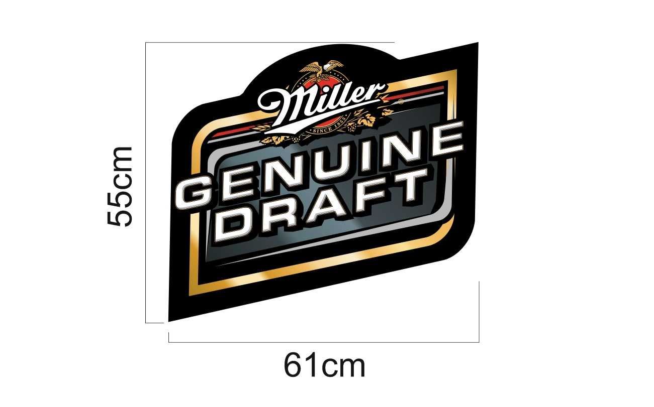 Reklama LED do baru MILLER Genuine Draft, Logo 3D, Szyld, PRODUCENT