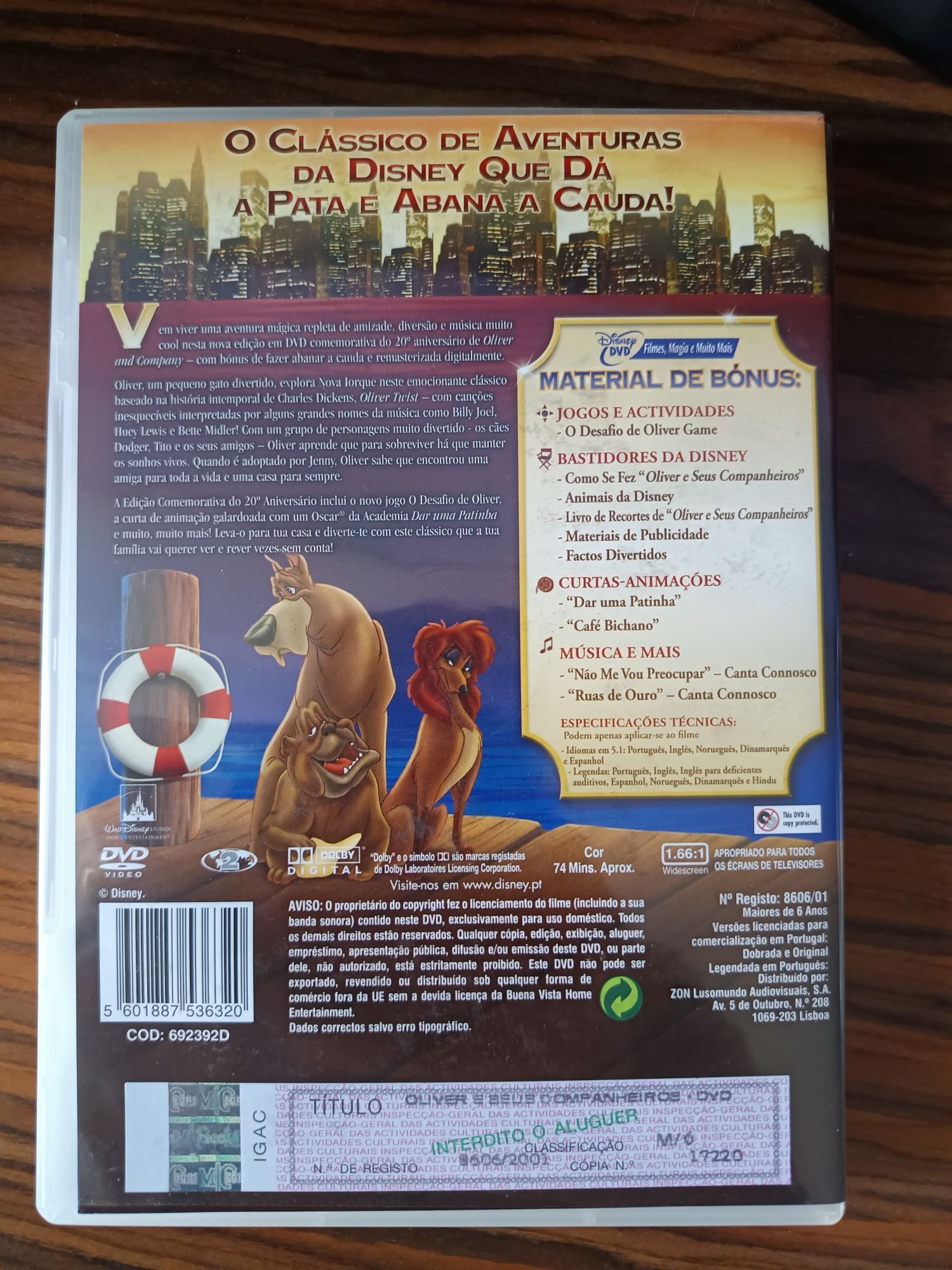 DVD Disney Oliver e seus companheiros