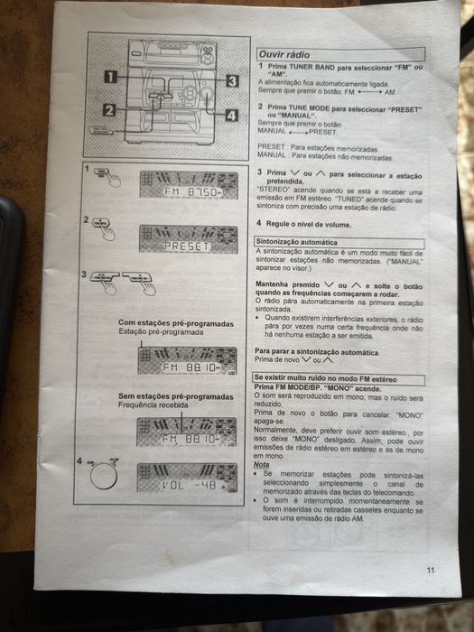 Aparelhagem Panasonic- 5 CDs + Leitor Duplo Cassetes