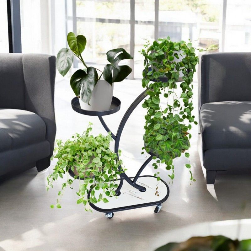 Kwietnik, regał na kwiaty metalowy na kółkach 50x 25x 80cm SZ43CZ