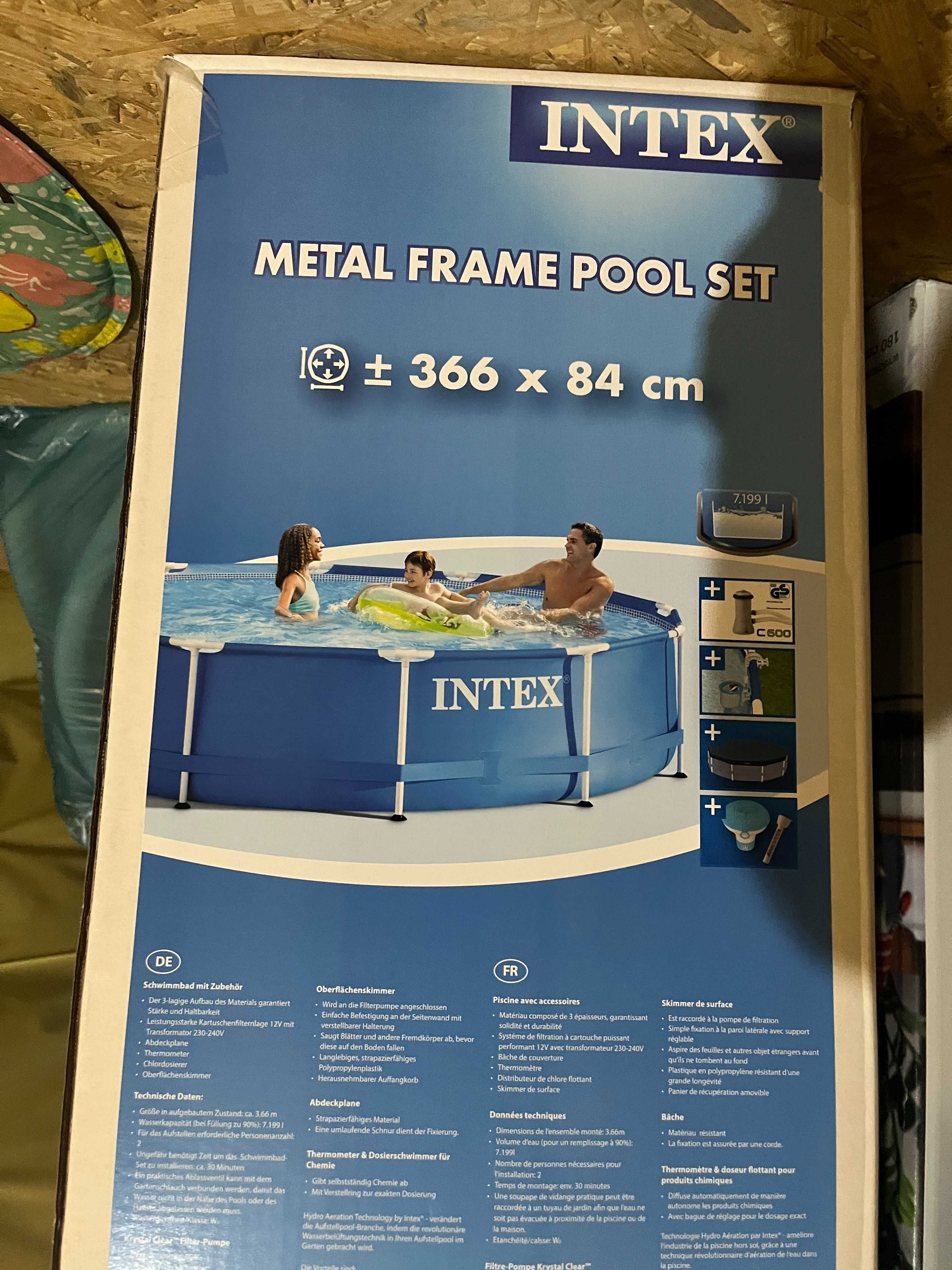 Basen 3,66m INTEX 366x84 pompa drabinka odkurzacz cały komplet zestaw