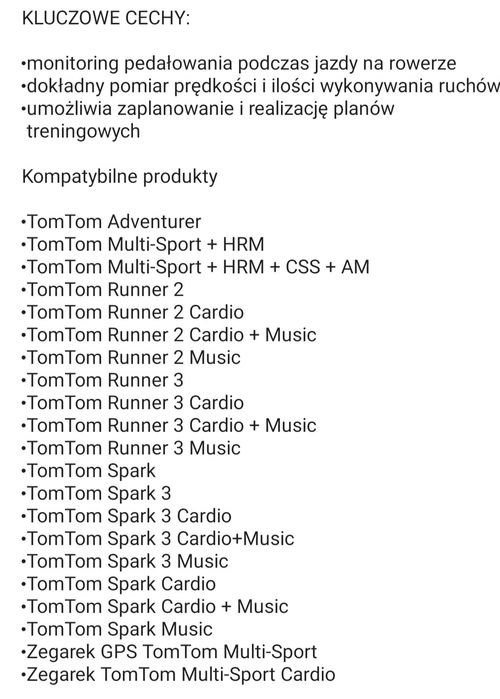Czujnik rytmu i prędkości TomTom