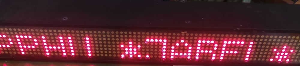 Reklama tablicowa firmy JABEL, czerwone LEDY, długość 82cm, sprawna