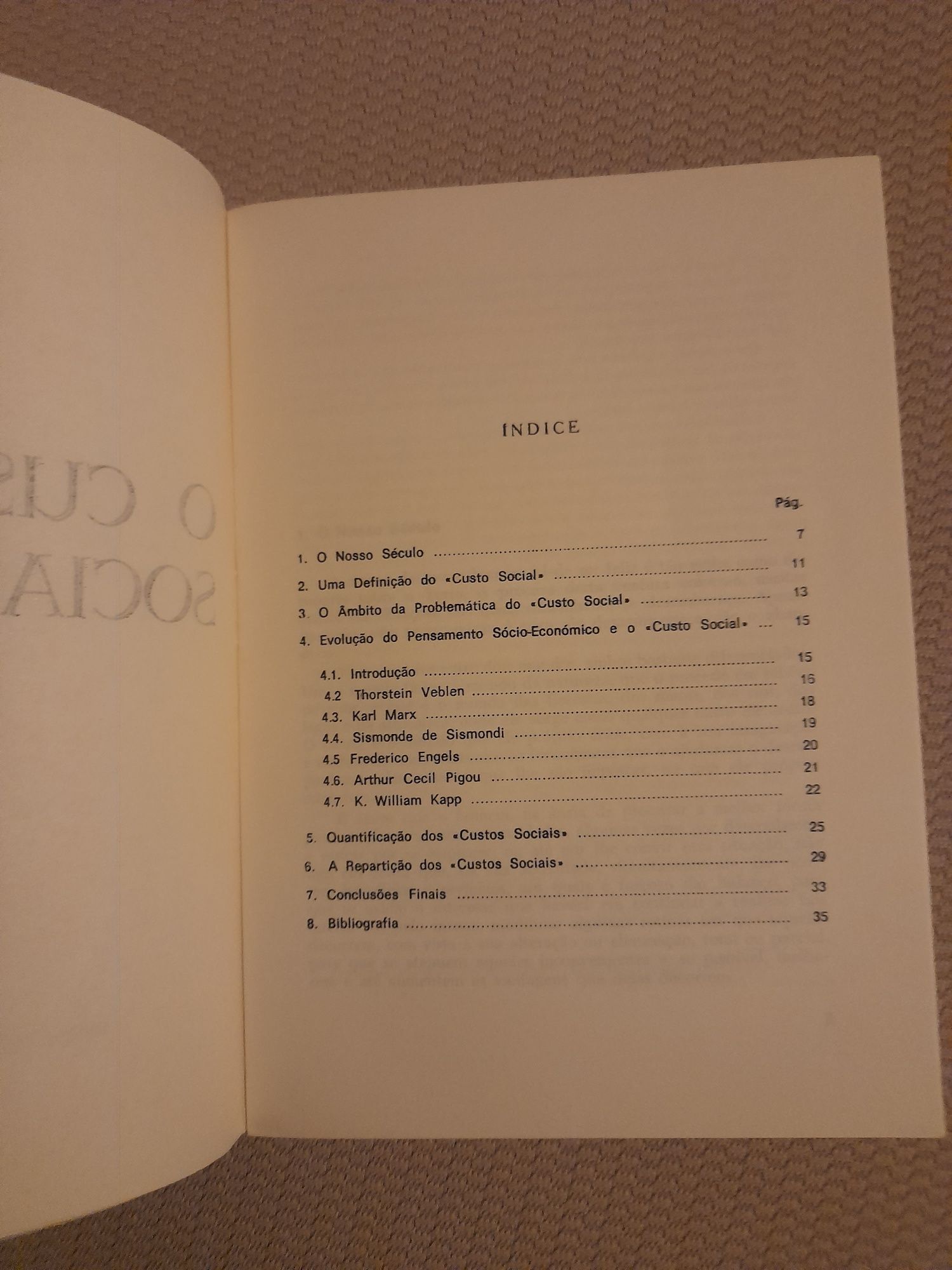 Livro "O custo social"