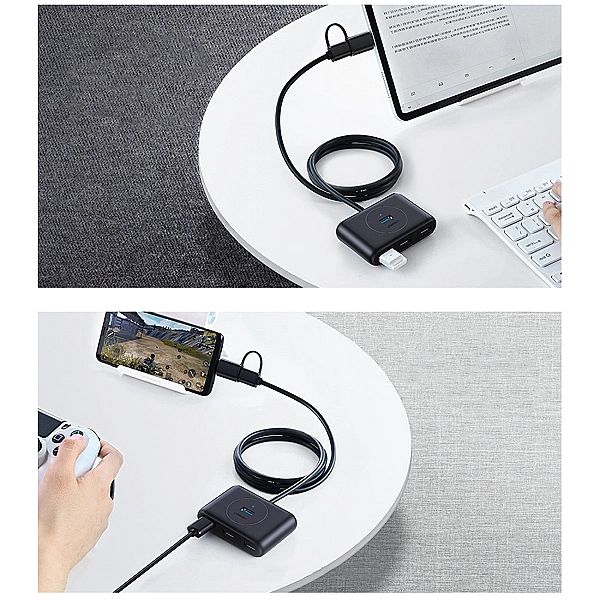 Ugreen HUB 4w1 USB-C - 4xUSB 3.0/5Gb/s 1m czarny (CR113)