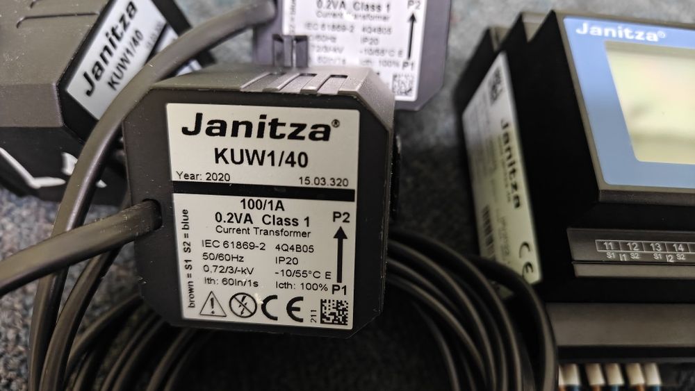 Analizator parametrów sieci Janitza + przekładniki + RJ45
