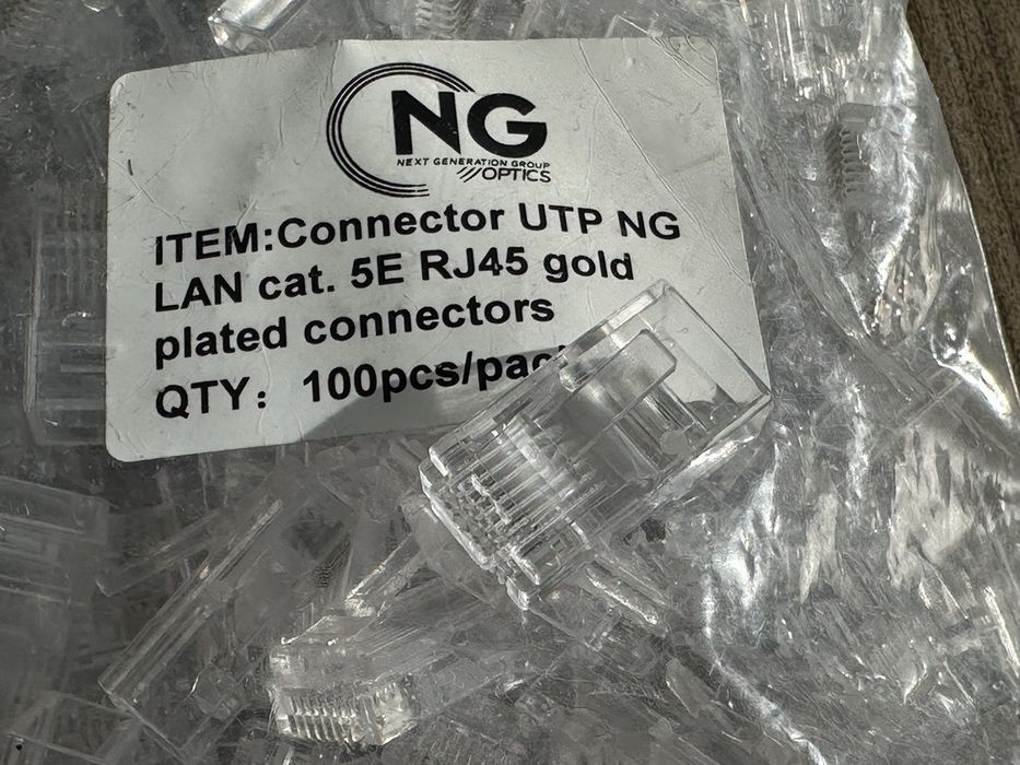 Конектор Connector UTP 5E RJ45 NG LAN gold 85 шт пачка