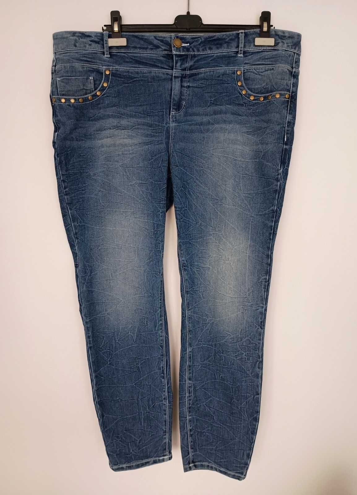 Spodnie damskie jeansy skinny 48 Janina XXXL dżinsy