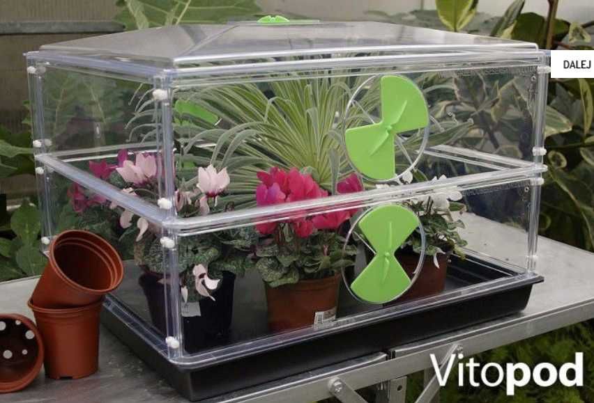 Modułowa szklarnia VITOPOD wentylacja PODGRZEWANA 55x55x39 propagator