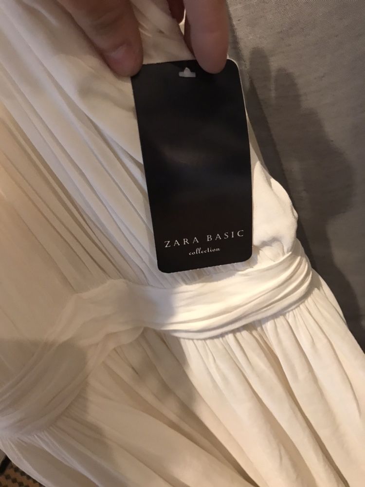 Sukienka zara xs s biel śmietankowa boho
