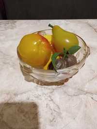 Дутое двухцветное стекло на 3 ножках ваза с фруктами