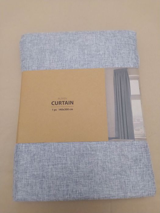 НОВІ 2 Штори з Jysk (Фіранка RUSKEN 1х140x300 меланж світло-сірий)