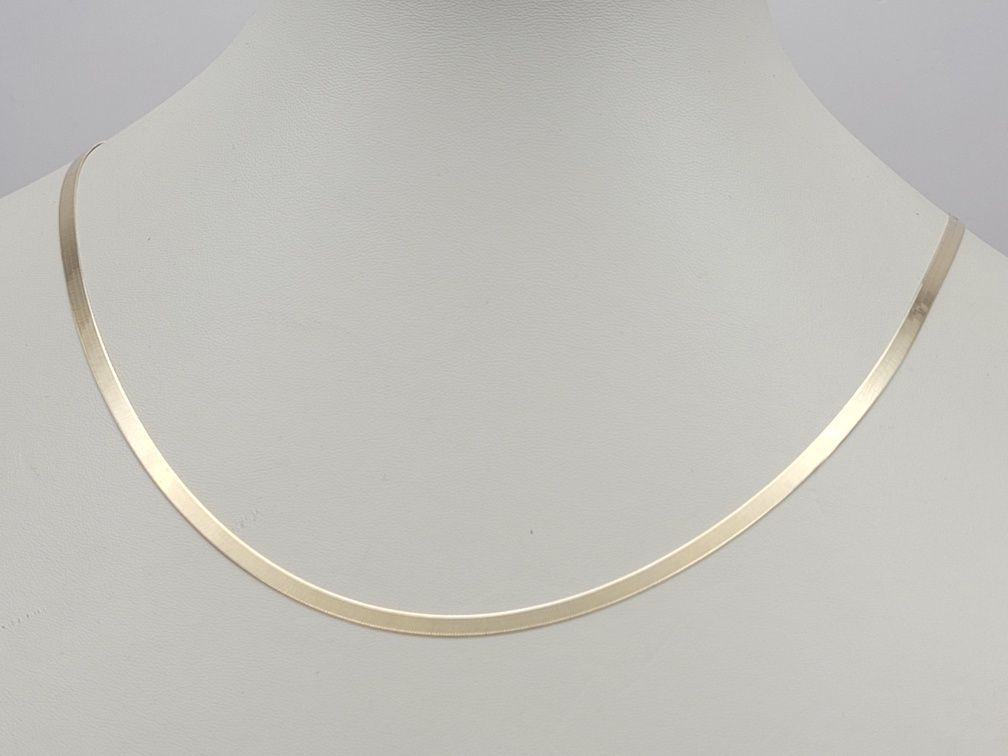 Nowy złoty łańcuszek złoto próby 585, taśma linka ocechowana 50 cm