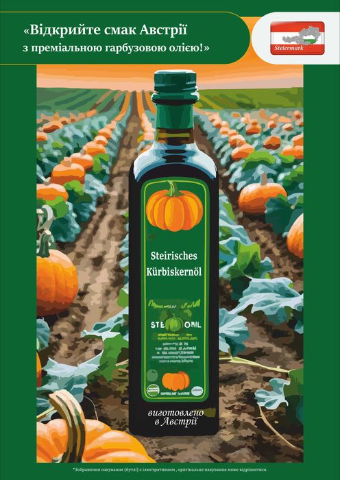 Австрійська (Штирійська) гарбузова олія Pumpkin Oil Styrian
