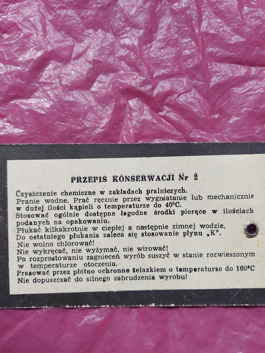 stara Metka paragon 1986rok ZAKŁADY ODZIEŻOWE BRZEZINY