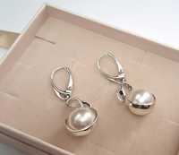 Nowe srebrne kolczyki z perłą p.925