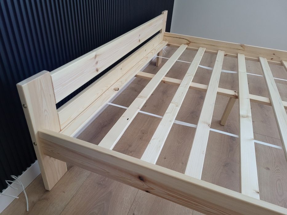 ŁÓŻKO DREWNIANE sosnowe 160x200 + stelaż drewniany