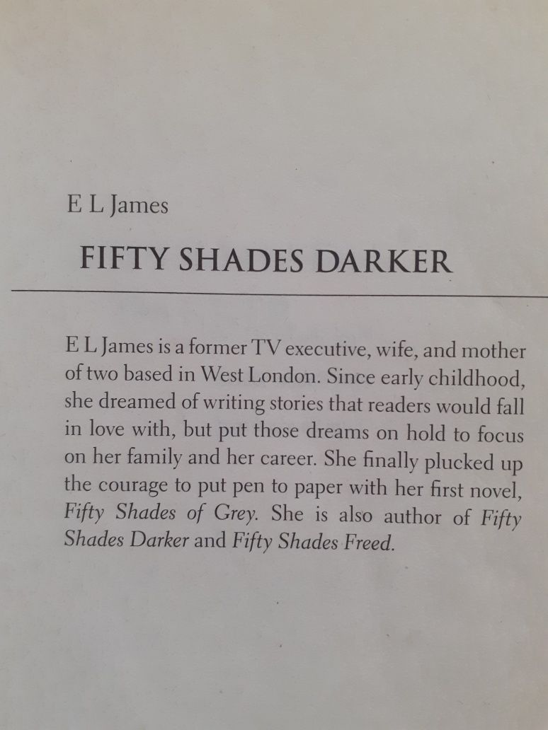 Fifty Shades Darker, E L James, Ciemniejsza Strona Greya po angielsku