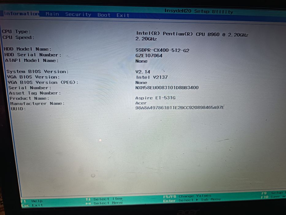 Ноутбук e1 531g Pentium b960 під ремонт запчастини відновлення